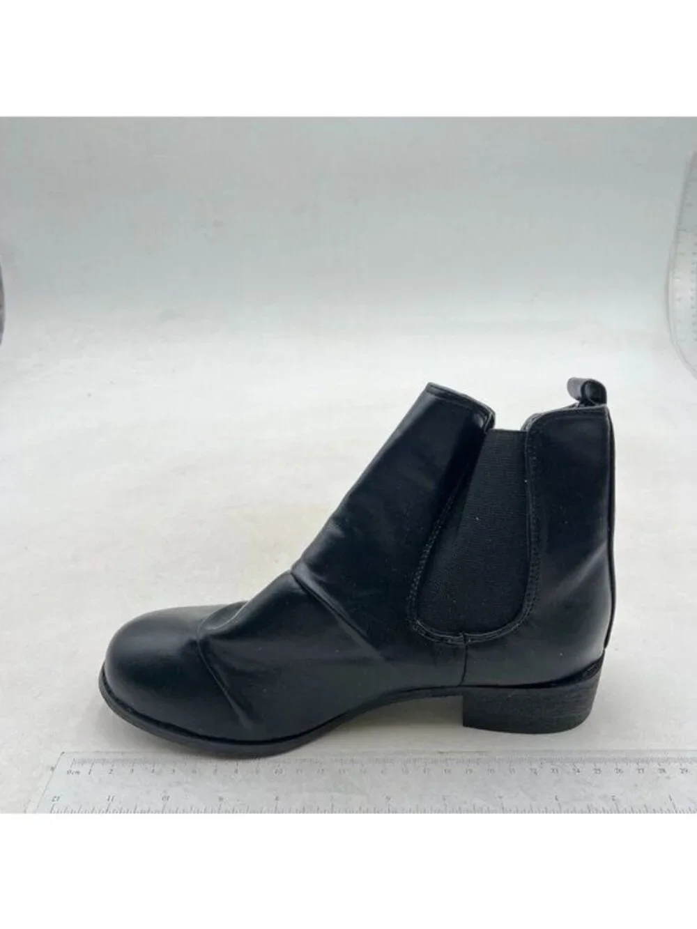 Women's Ankle Boots Thick Heel Low Heeled Booties for Women Black
